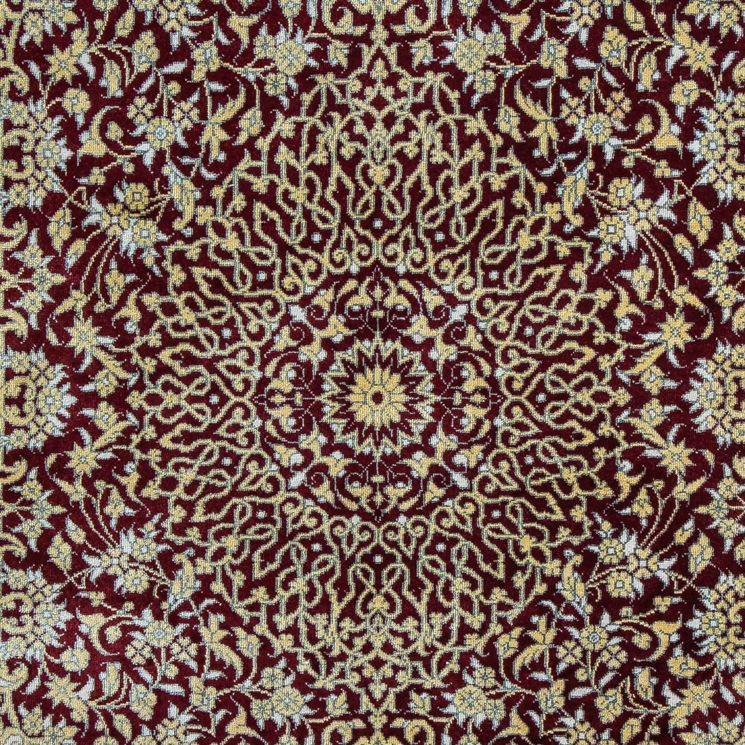 Alfombra persa - Ghom - 78 x 54 cm - rojo oscuro