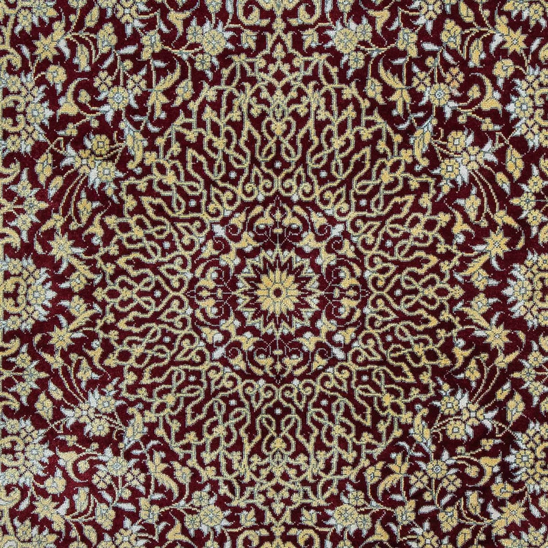 Alfombra persa - Ghom - 78 x 54 cm - rojo oscuro
