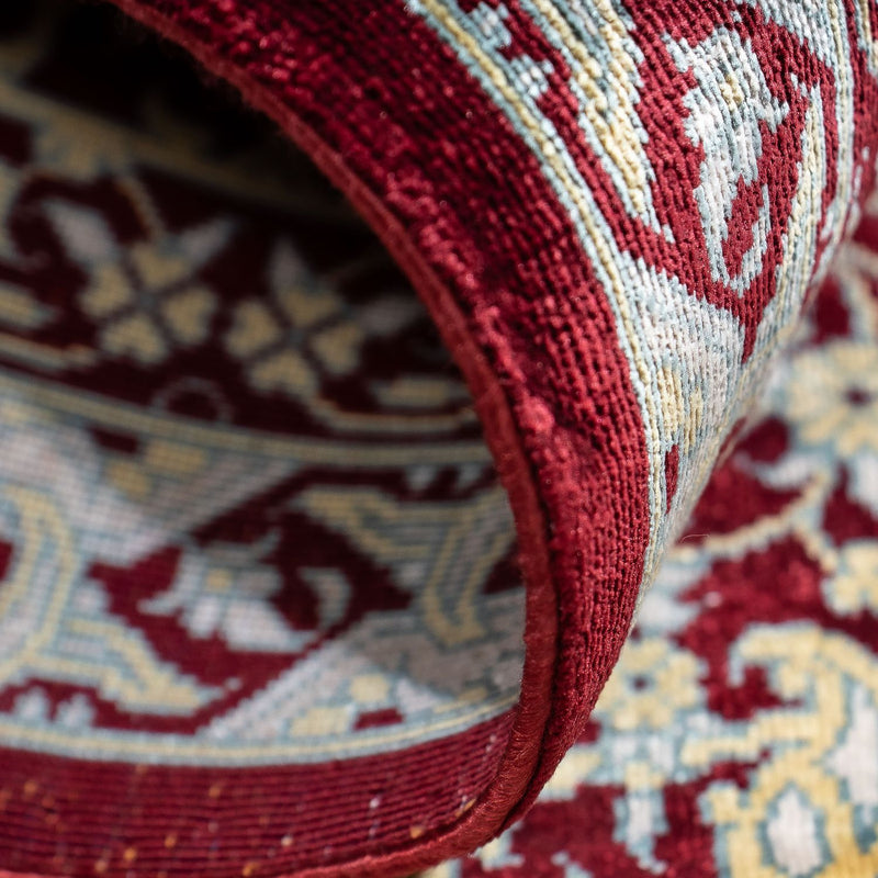 Alfombra persa - Ghom - 78 x 54 cm - rojo oscuro