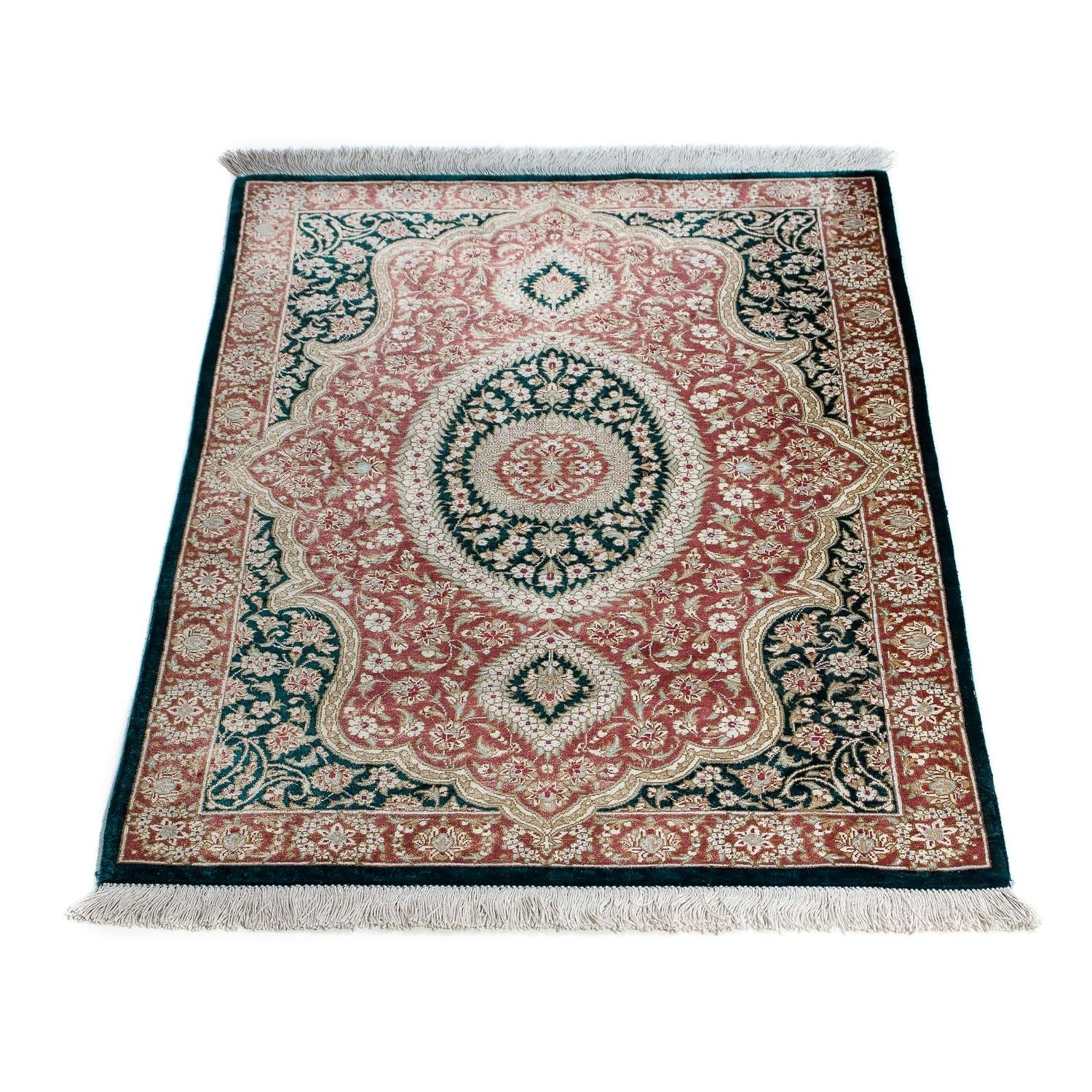 Alfombra persa - Ghom - 85 x 58 cm - azul oscuro