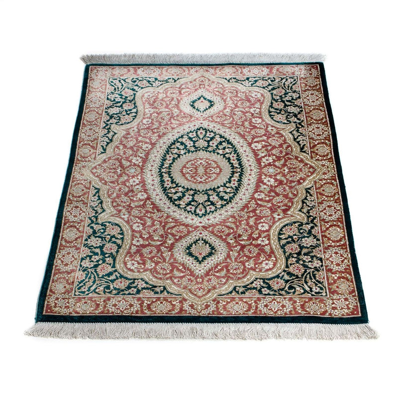 Alfombra persa - Ghom - 85 x 58 cm - azul oscuro