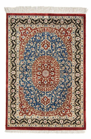 Alfombra persa - Ghom - 81 x 55 cm - rojo oscuro