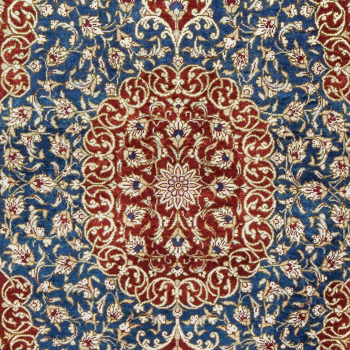 Alfombra persa - Ghom - 81 x 55 cm - rojo oscuro