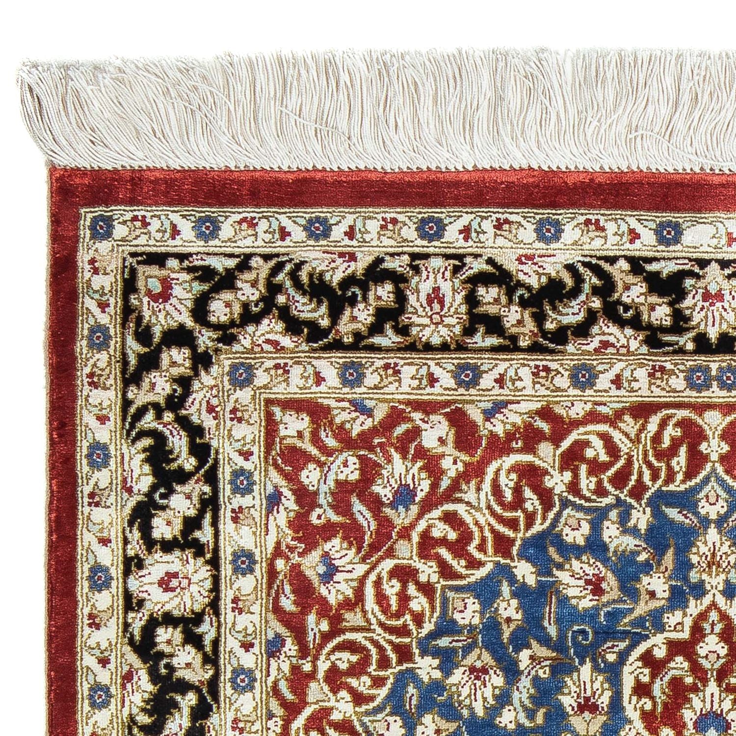 Alfombra persa - Ghom - 81 x 55 cm - rojo oscuro