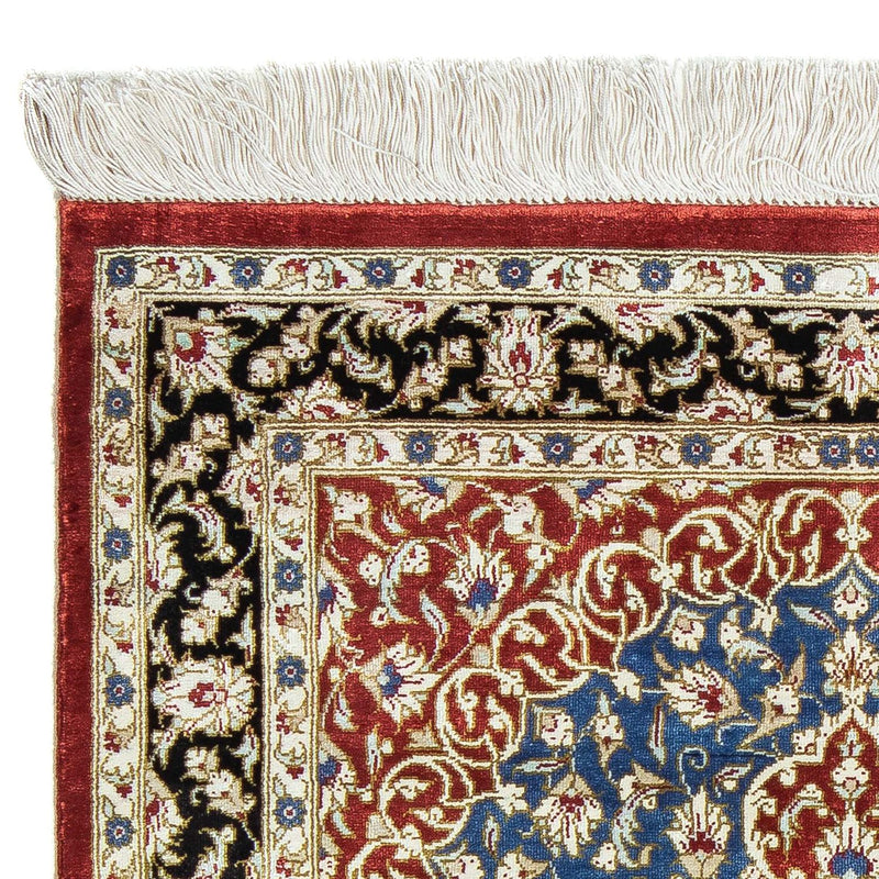 Alfombra persa - Ghom - 81 x 55 cm - rojo oscuro