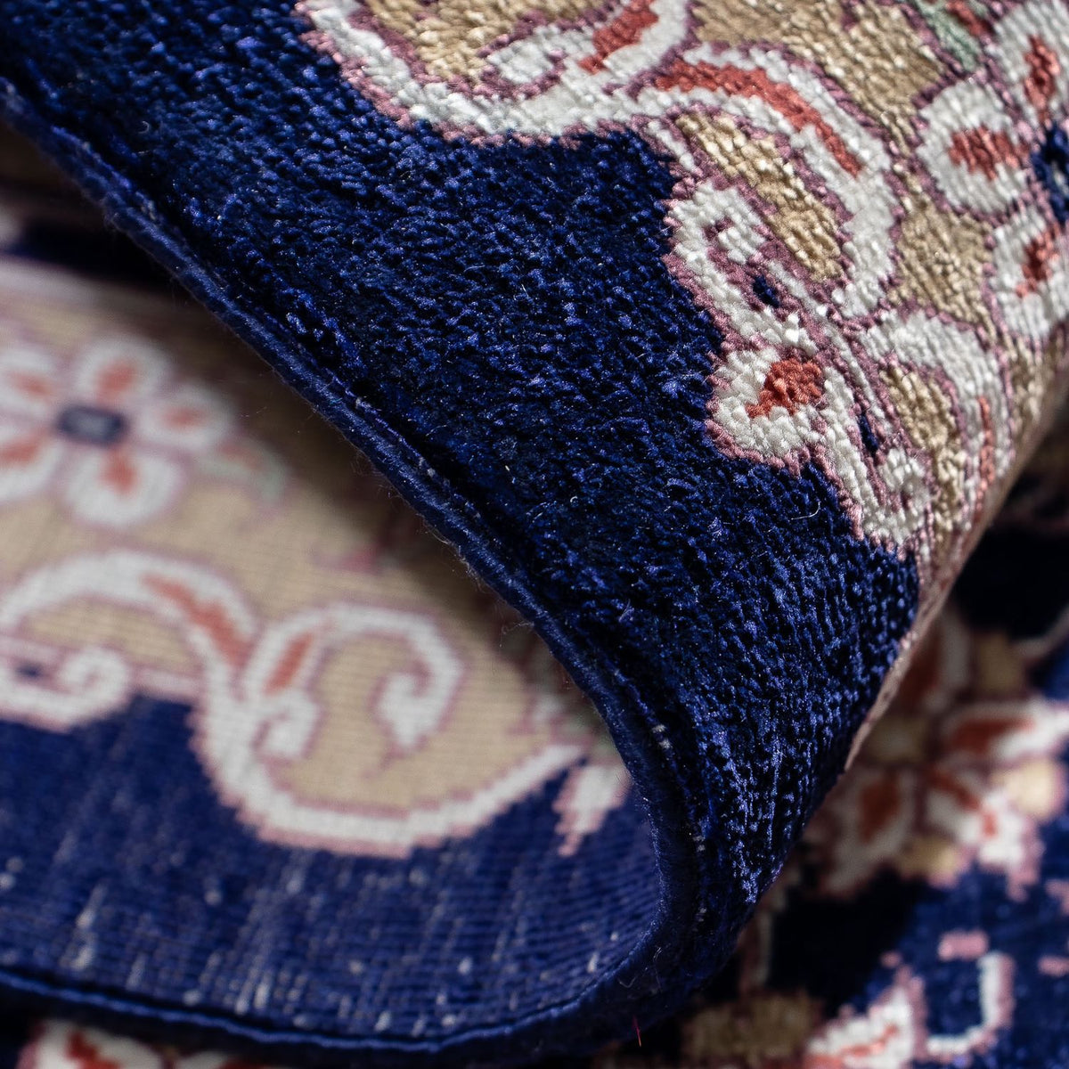 Alfombra persa - Ghom - 80 x 56 cm - azul oscuro