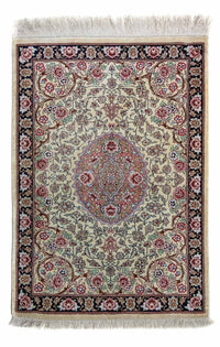 Alfombra persa - Ghom - 77 x 55 cm - beige