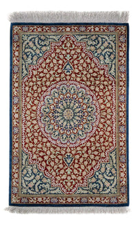 Alfombra persa - Ghom - 83 x 53 cm - azul oscuro