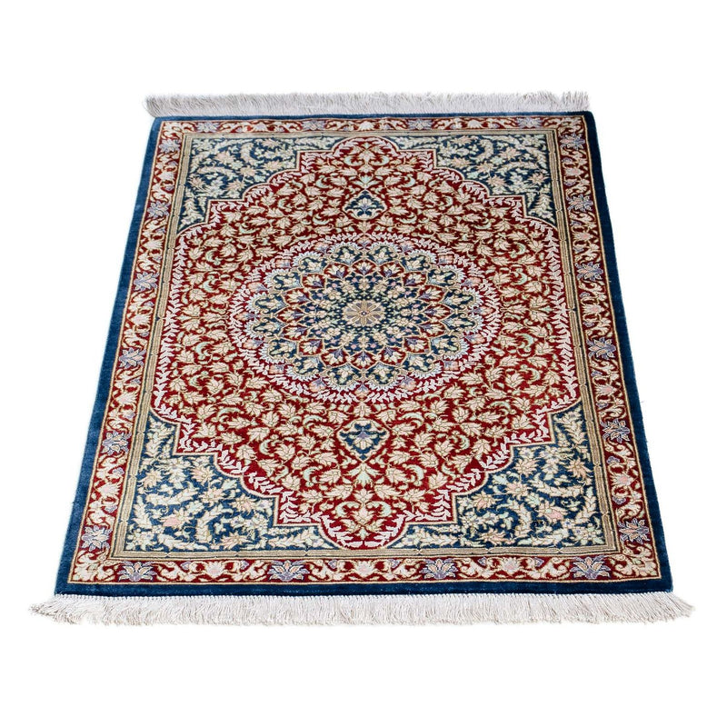 Alfombra persa - Ghom - 83 x 53 cm - azul oscuro