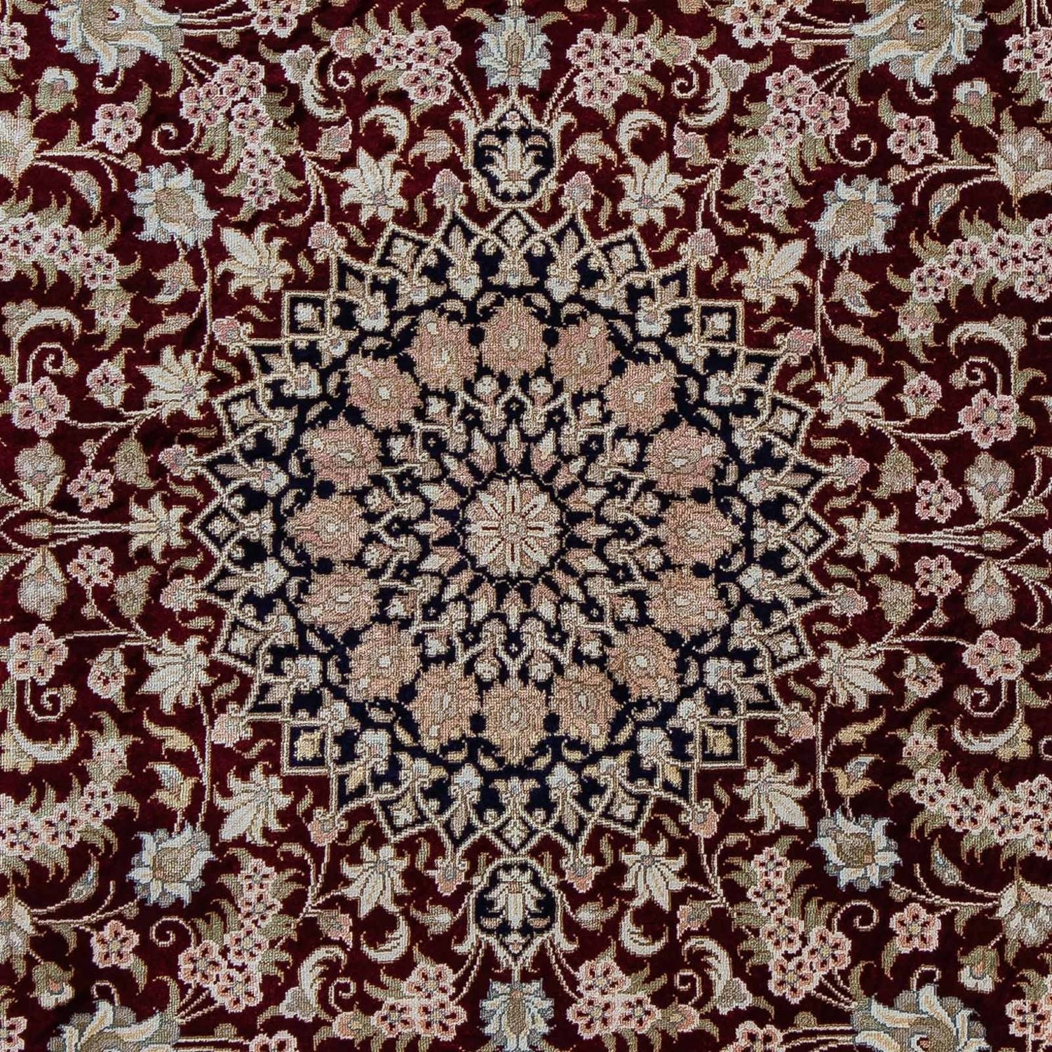 Alfombra persa - Ghom - 85 x 58 cm - azul oscuro