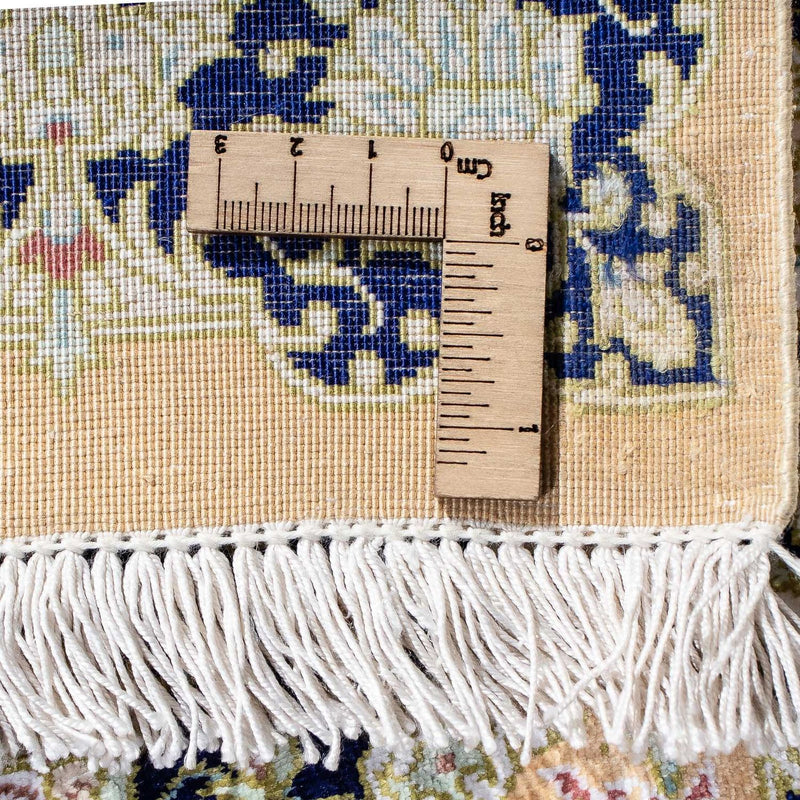 Alfombra persa - Ghom - 93 x 59 cm - amarillo mostaza