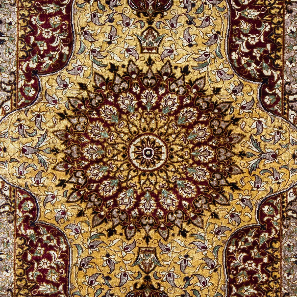 Alfombra persa - Ghom - 87 x 59 cm - azul oscuro