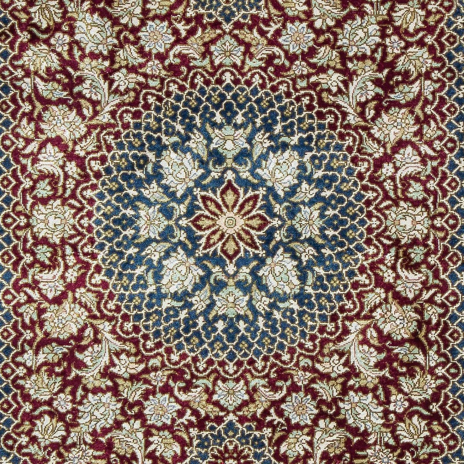 Alfombra persa - Ghom - 92 x 61 cm - azul oscuro