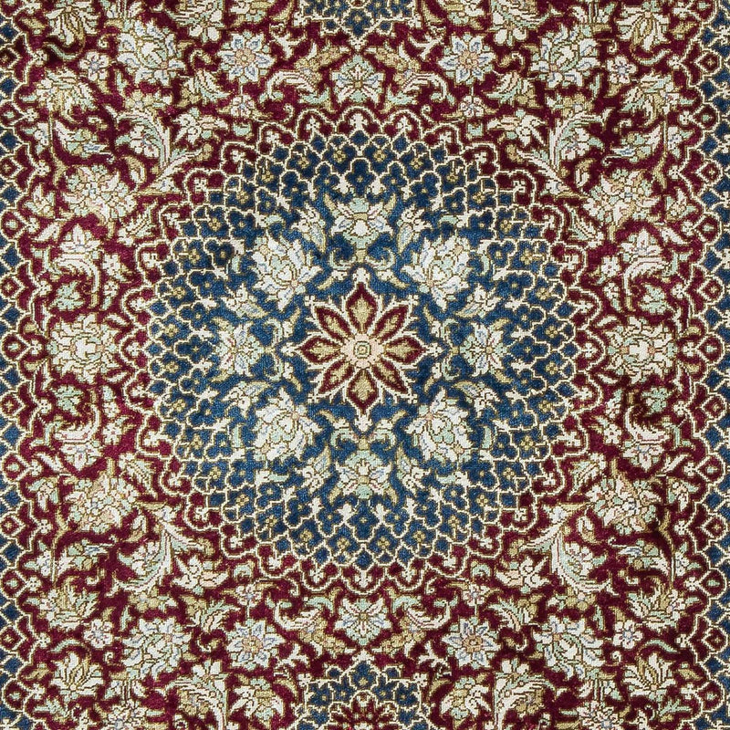 Alfombra persa - Ghom - 92 x 61 cm - azul oscuro