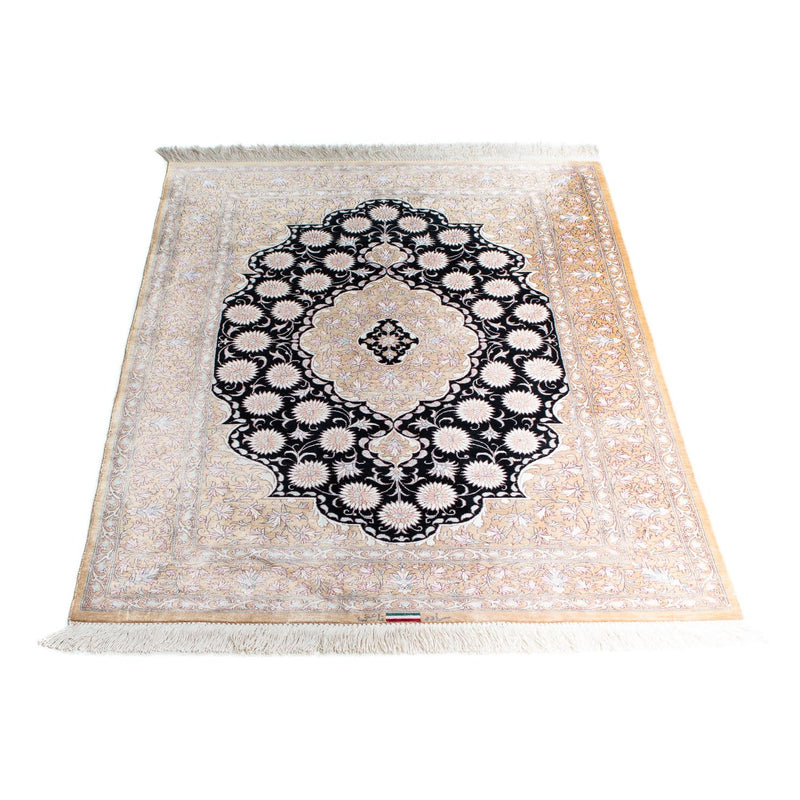 Alfombra persa - Ghom - 113 x 77 cm - beige