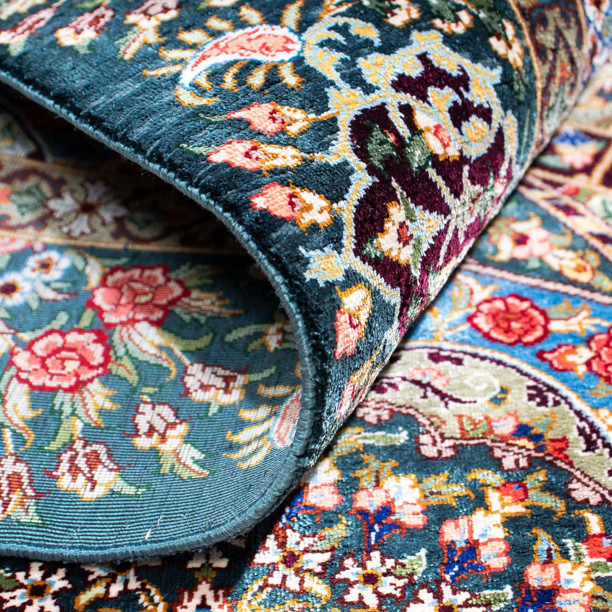 Alfombra persa - Ghom - 118 x 79 cm - multicolor