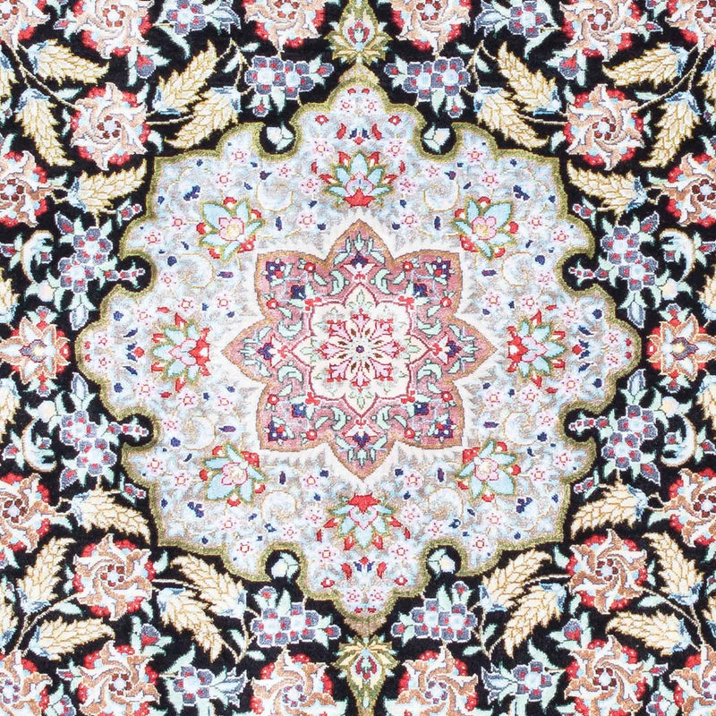 Alfombra persa - Ghom - 124 x 79 cm - azul oscuro