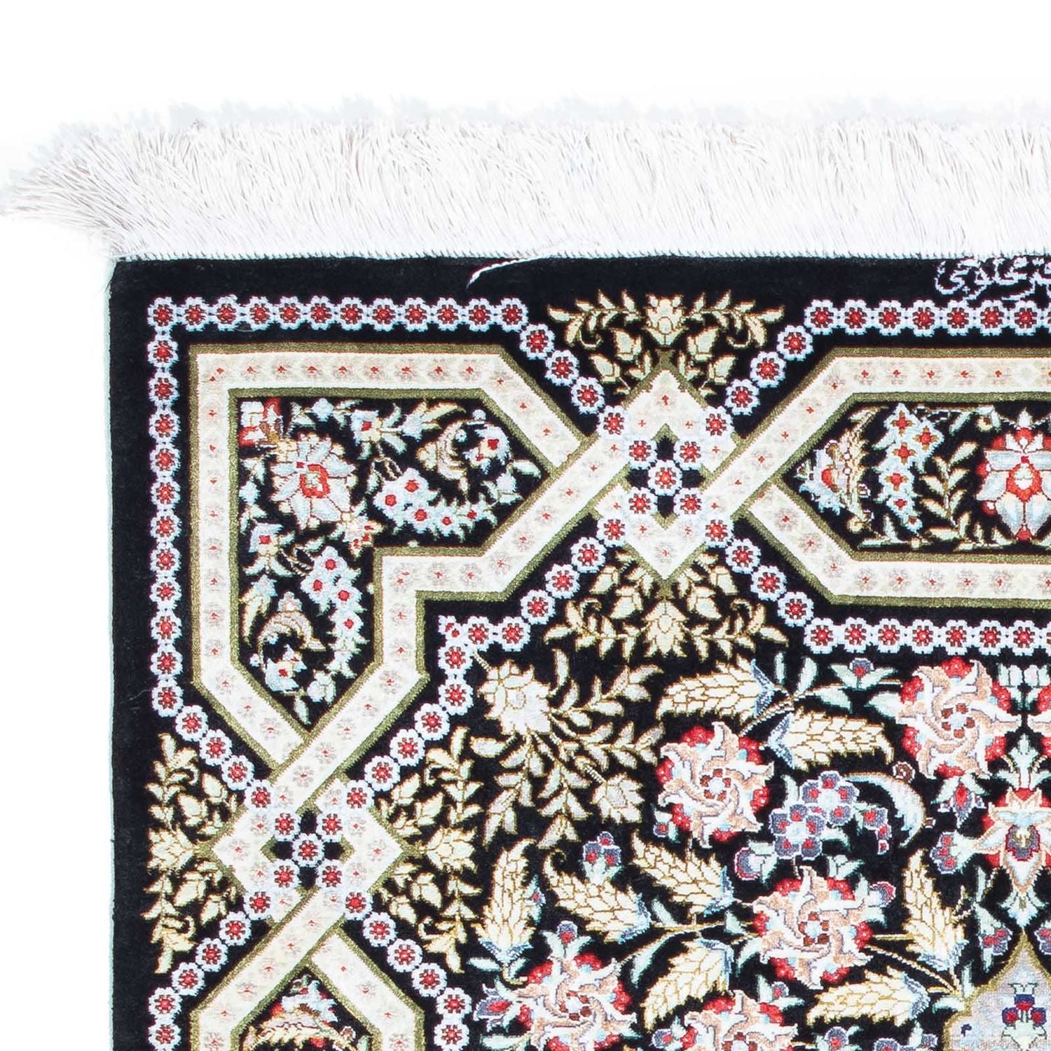 Alfombra persa - Ghom - 124 x 79 cm - azul oscuro