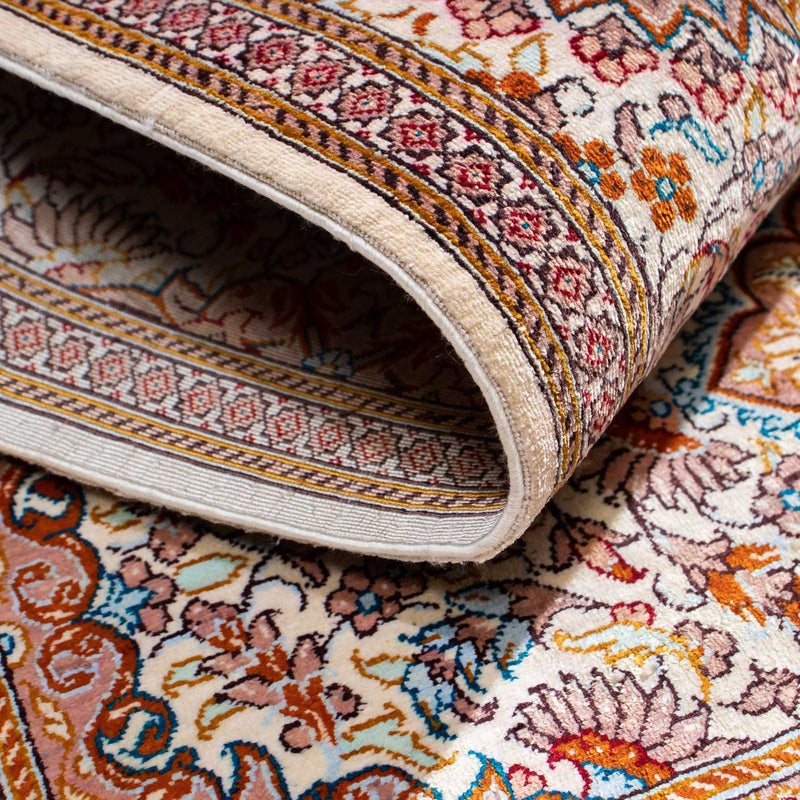 Alfombra persa - Ghom - 122 x 78 cm - beige