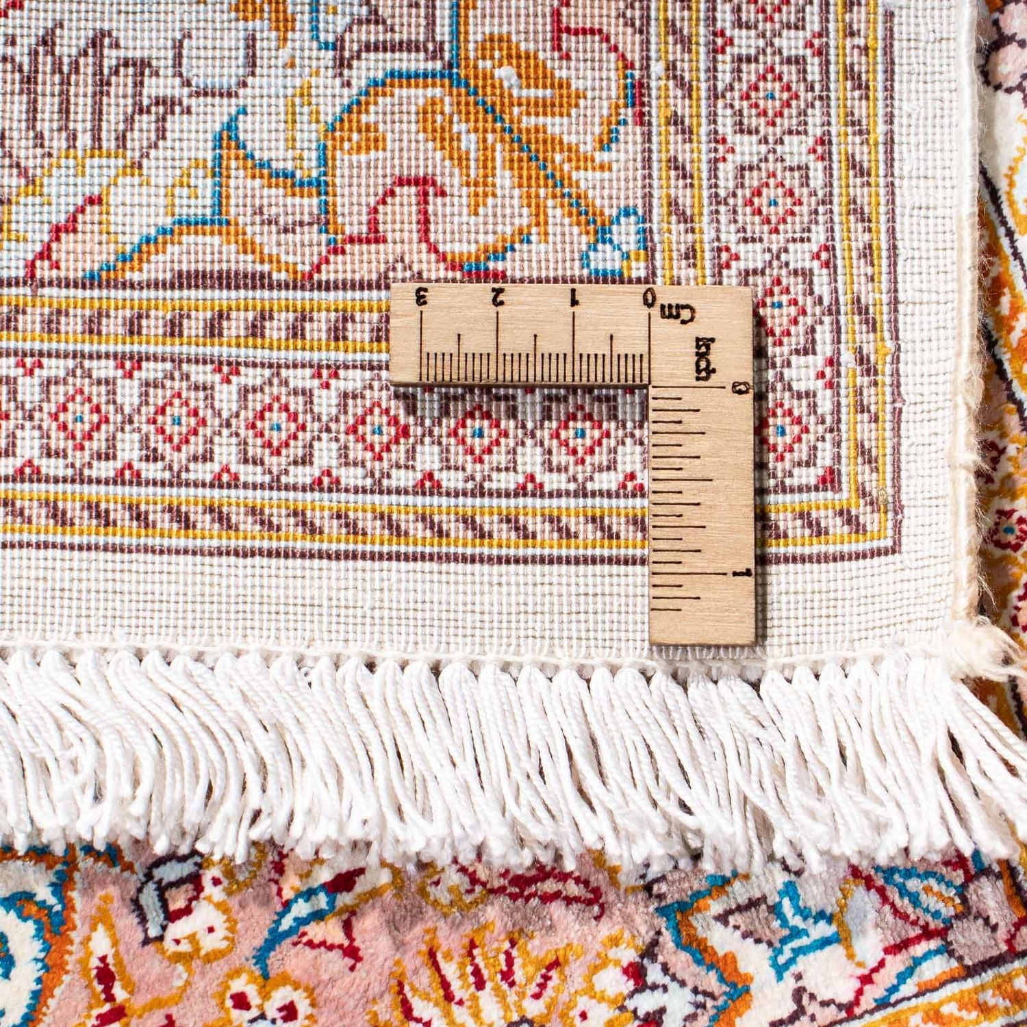 Alfombra persa - Ghom - 122 x 78 cm - beige