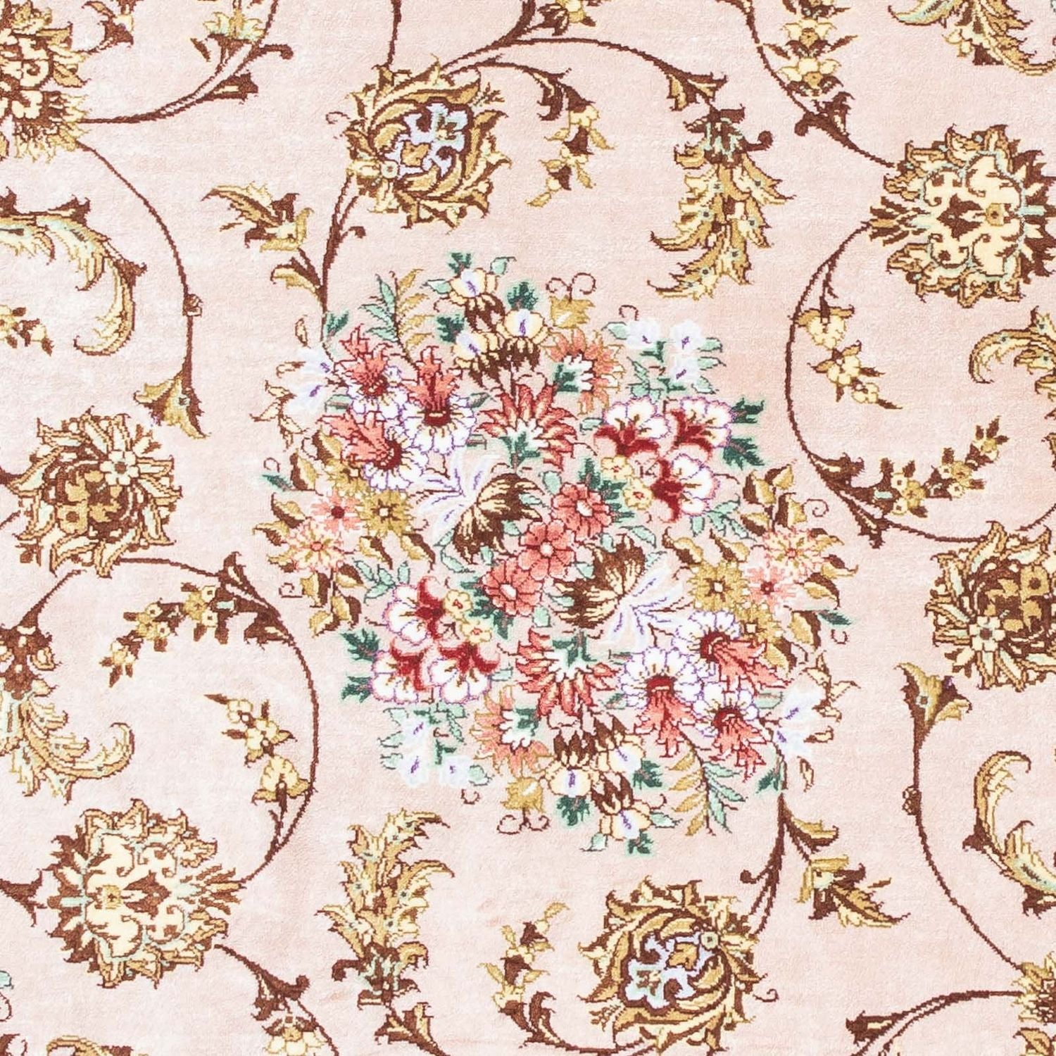 Alfombra persa - Ghom - 123 x 80 cm - beige