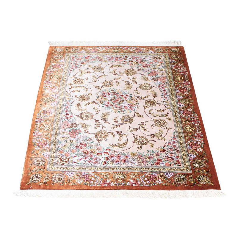 Alfombra persa - Ghom - 123 x 80 cm - beige