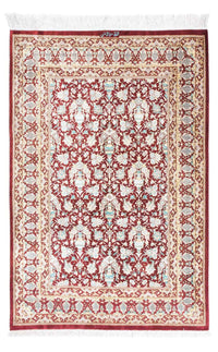 Alfombra persa - Ghom - 119 x 76 cm - rojo oscuro