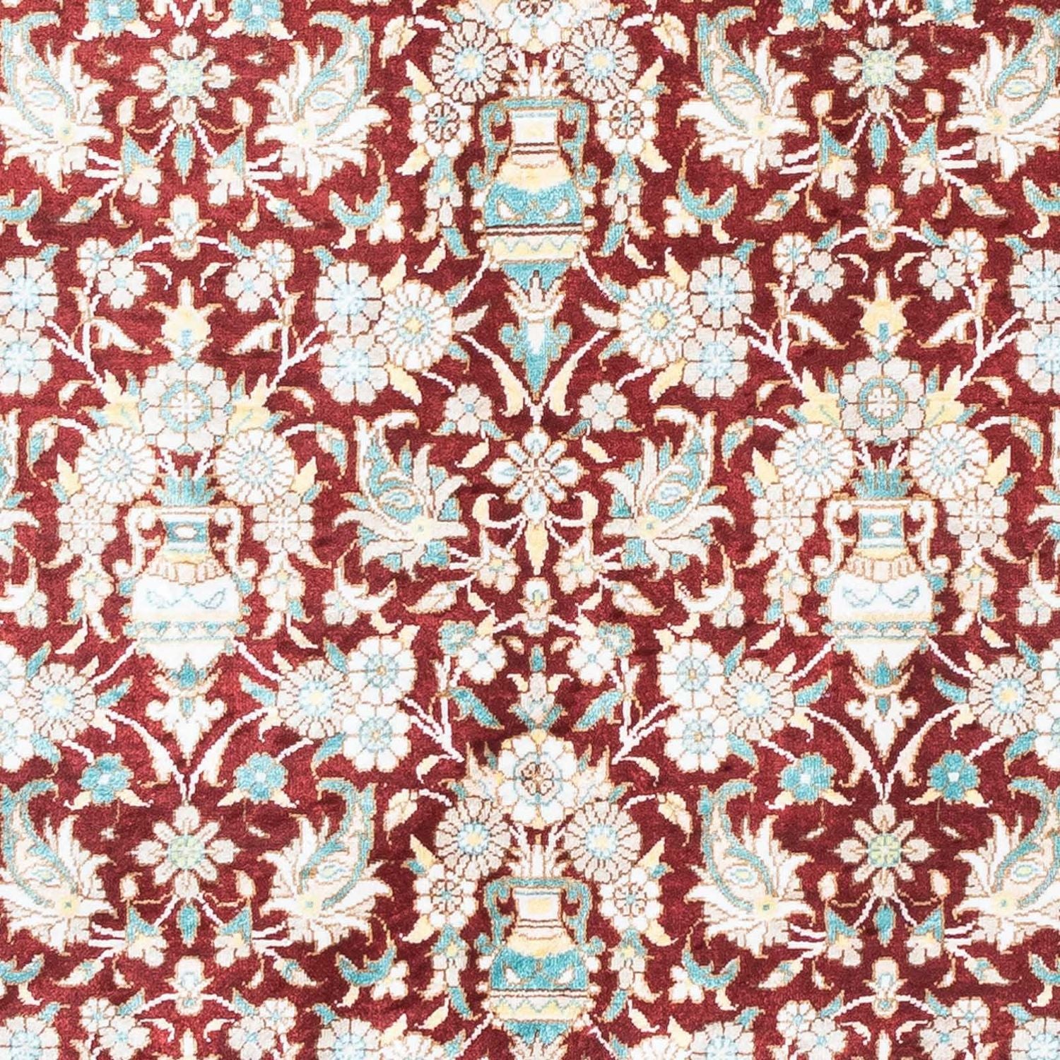 Alfombra persa - Ghom - 119 x 76 cm - rojo oscuro