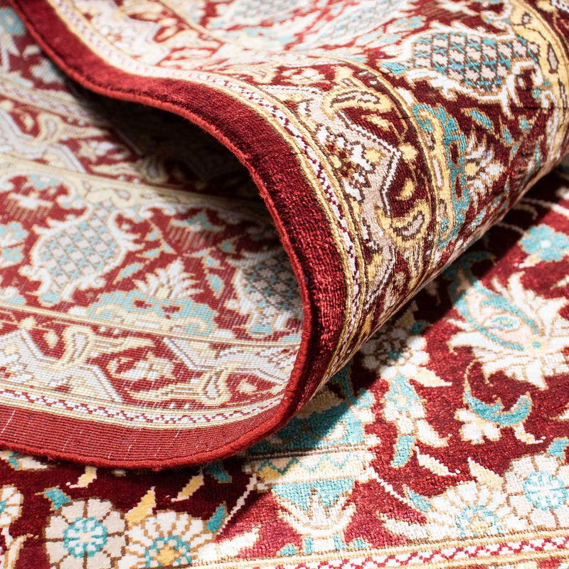 Alfombra persa - Ghom - 119 x 76 cm - rojo oscuro