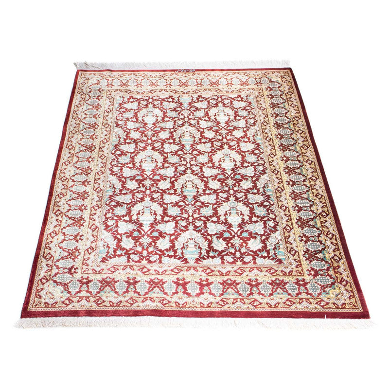 Alfombra persa - Ghom - 119 x 76 cm - rojo oscuro