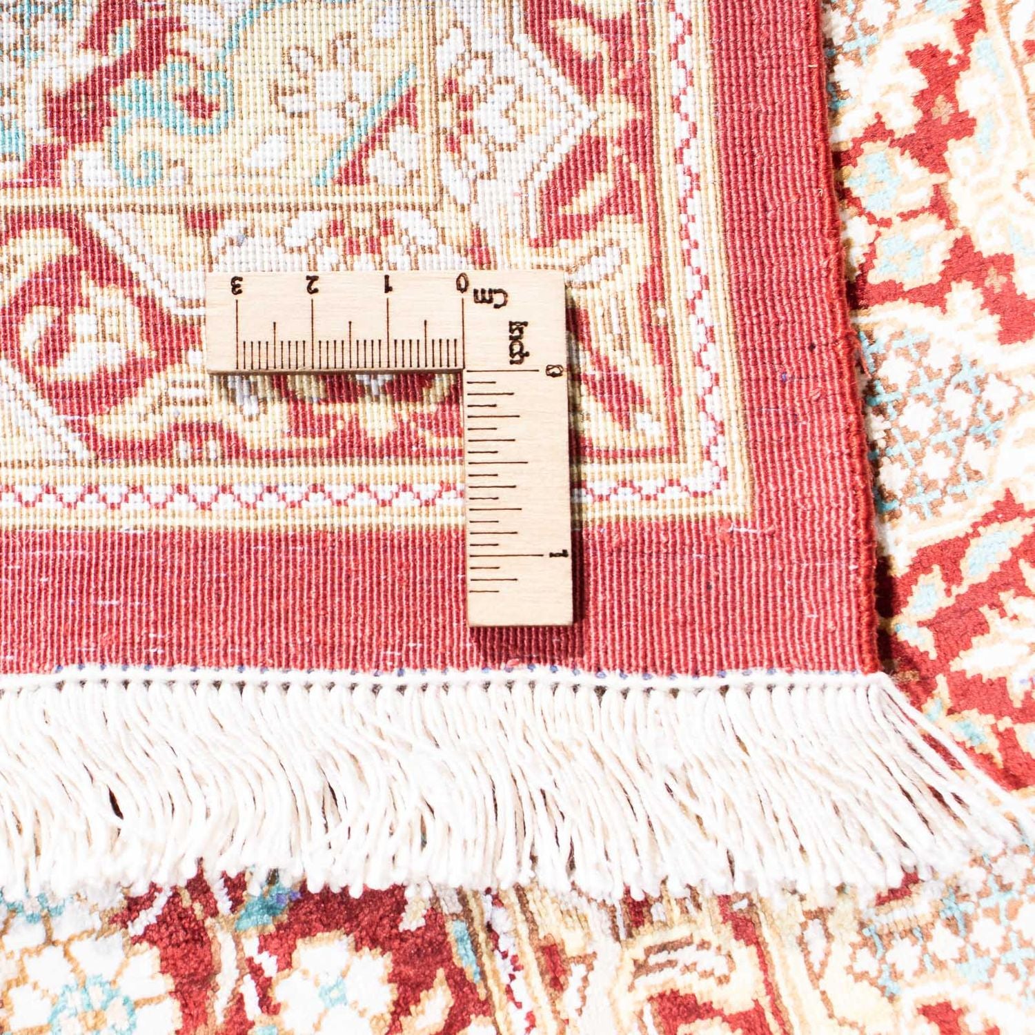 Alfombra persa - Ghom - 119 x 76 cm - rojo oscuro