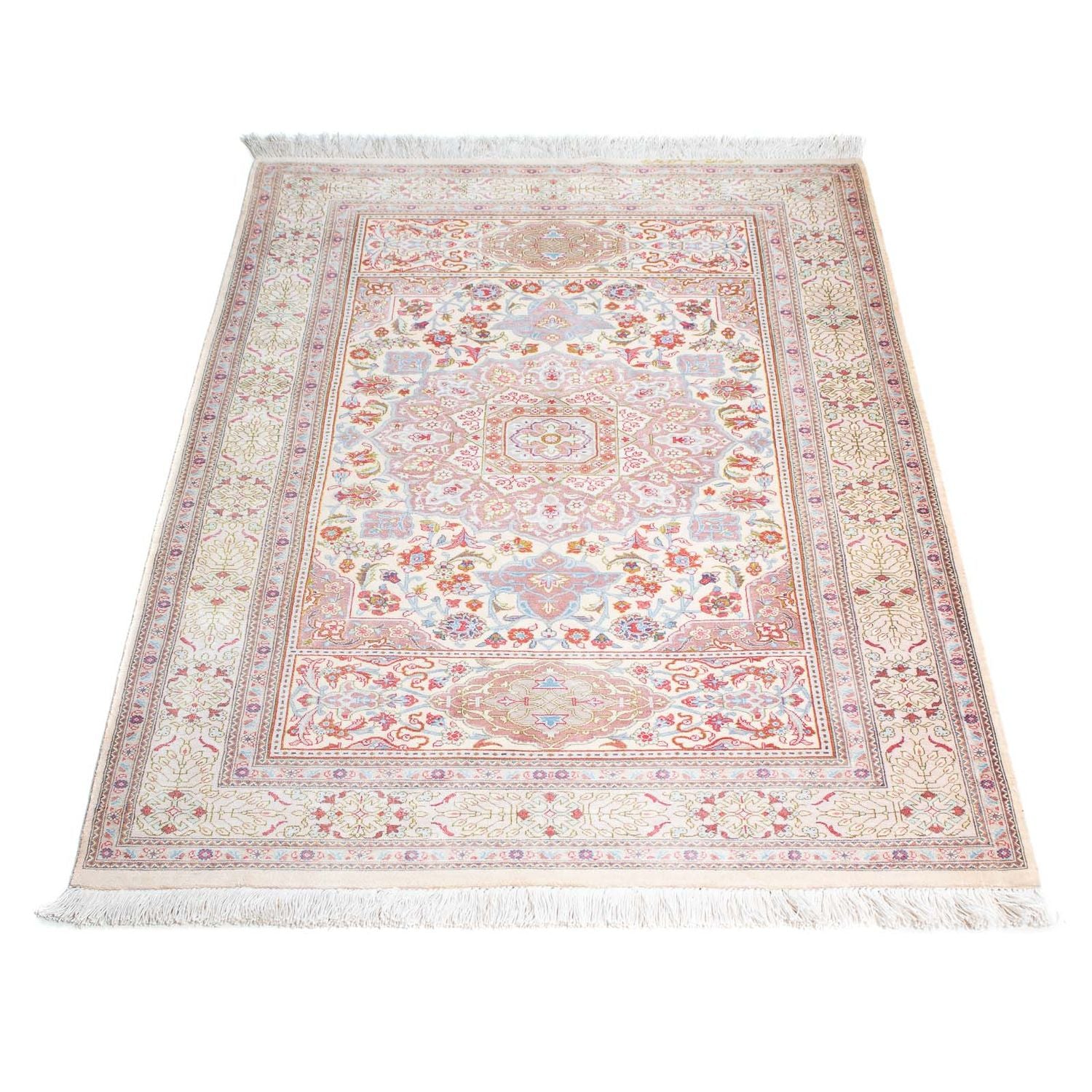 Alfombra persa - Ghom - 122 x 75 cm - beige