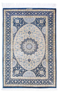 Alfombra persa - Ghom - 111 x 73 cm - azul
