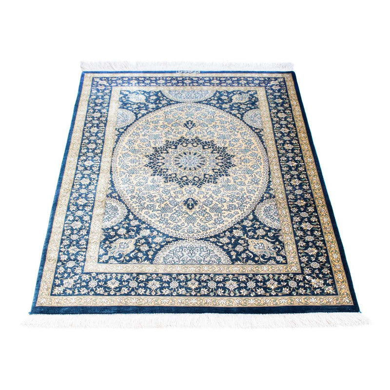 Alfombra persa - Ghom - 111 x 73 cm - azul