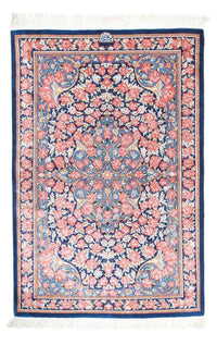Alfombra persa - Ghom - 119 x 77 cm - azul oscuro
