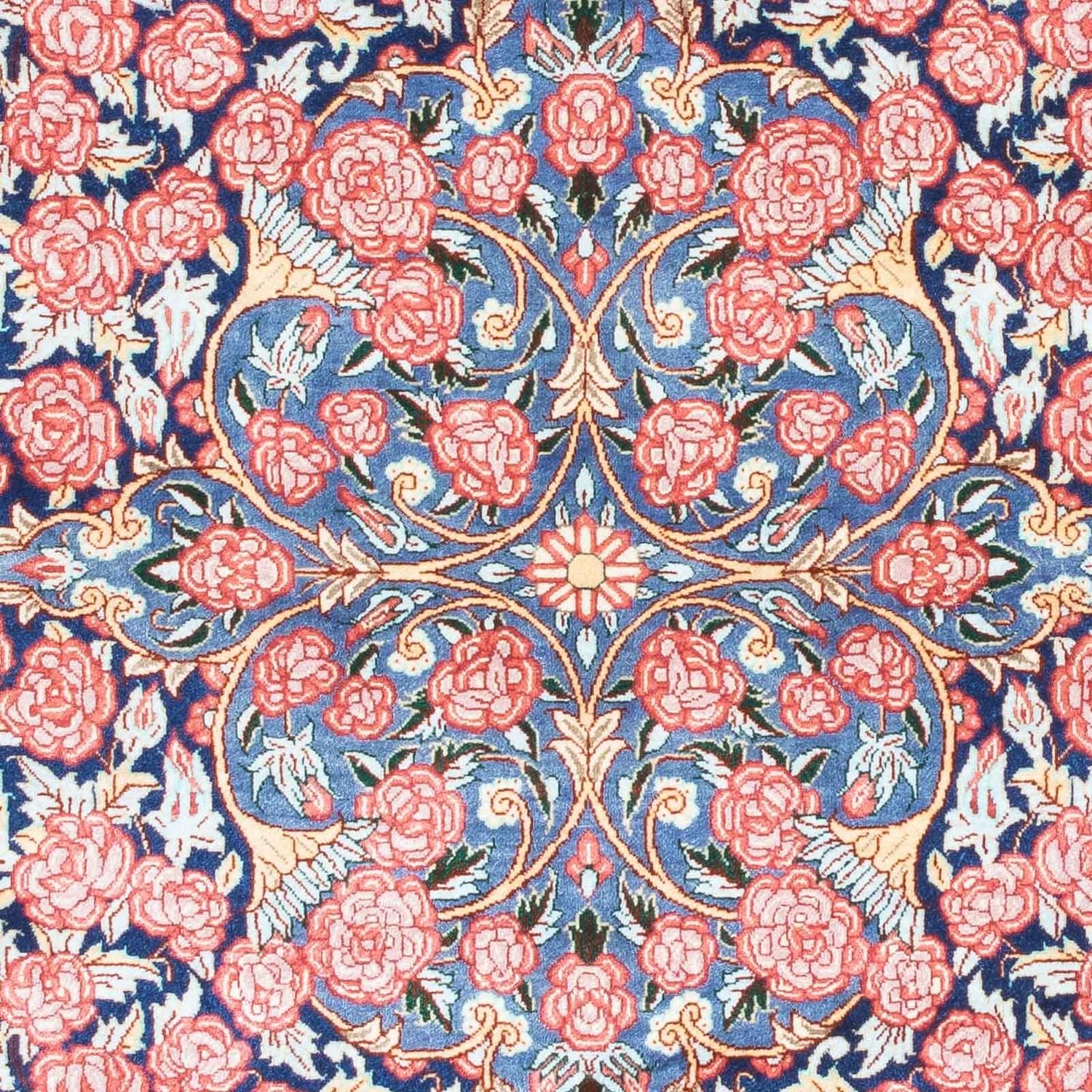 Alfombra persa - Ghom - 119 x 77 cm - azul oscuro