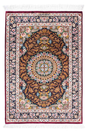 Alfombra persa - Ghom - 119 x 79 cm - rojo oscuro