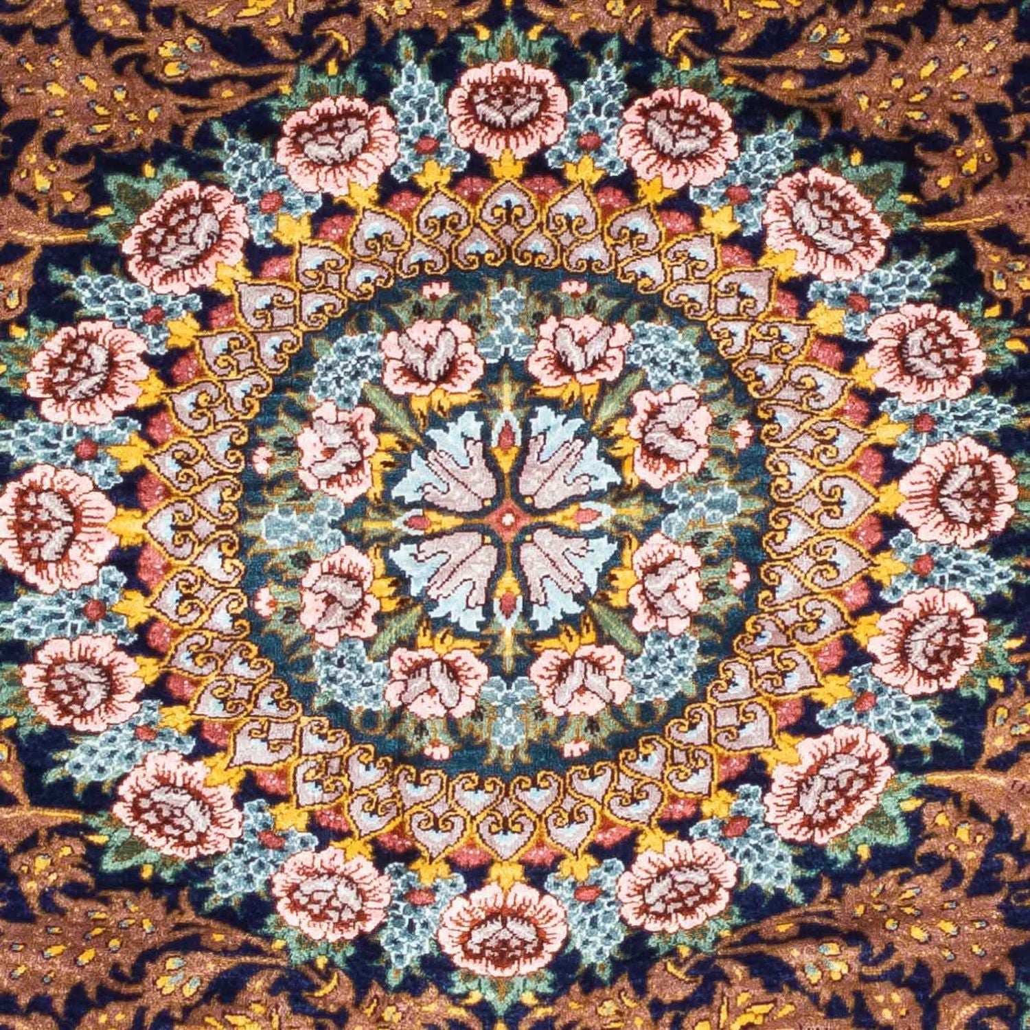 Alfombra persa - Ghom - 119 x 79 cm - rojo oscuro