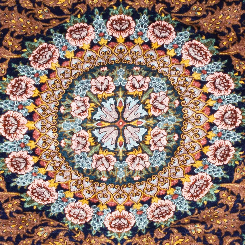 Alfombra persa - Ghom - 119 x 79 cm - rojo oscuro