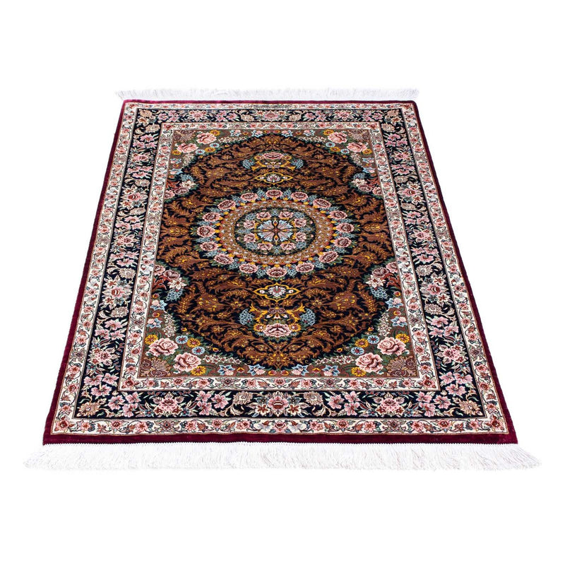 Alfombra persa - Ghom - 119 x 79 cm - rojo oscuro