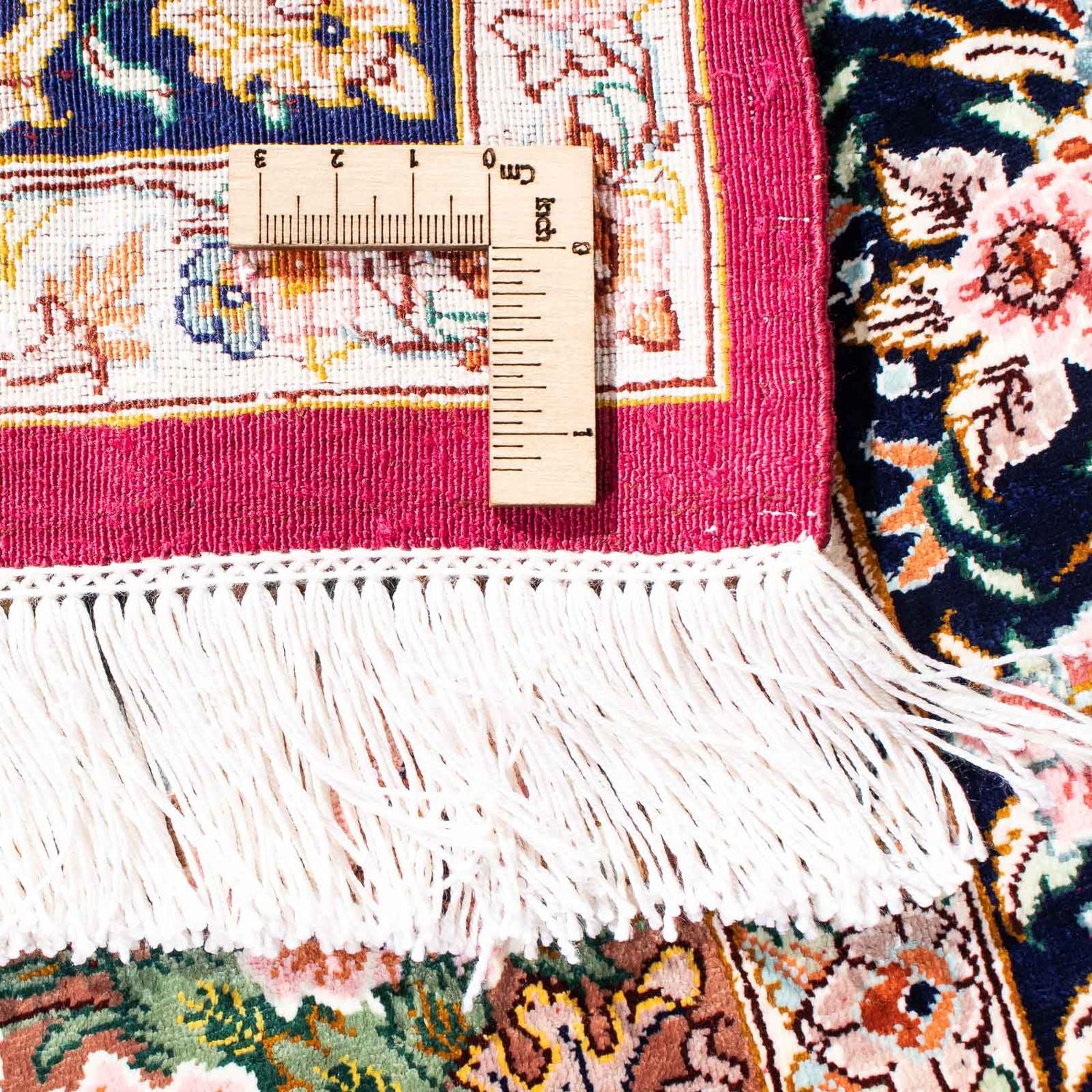 Alfombra persa - Ghom - 119 x 79 cm - rojo oscuro