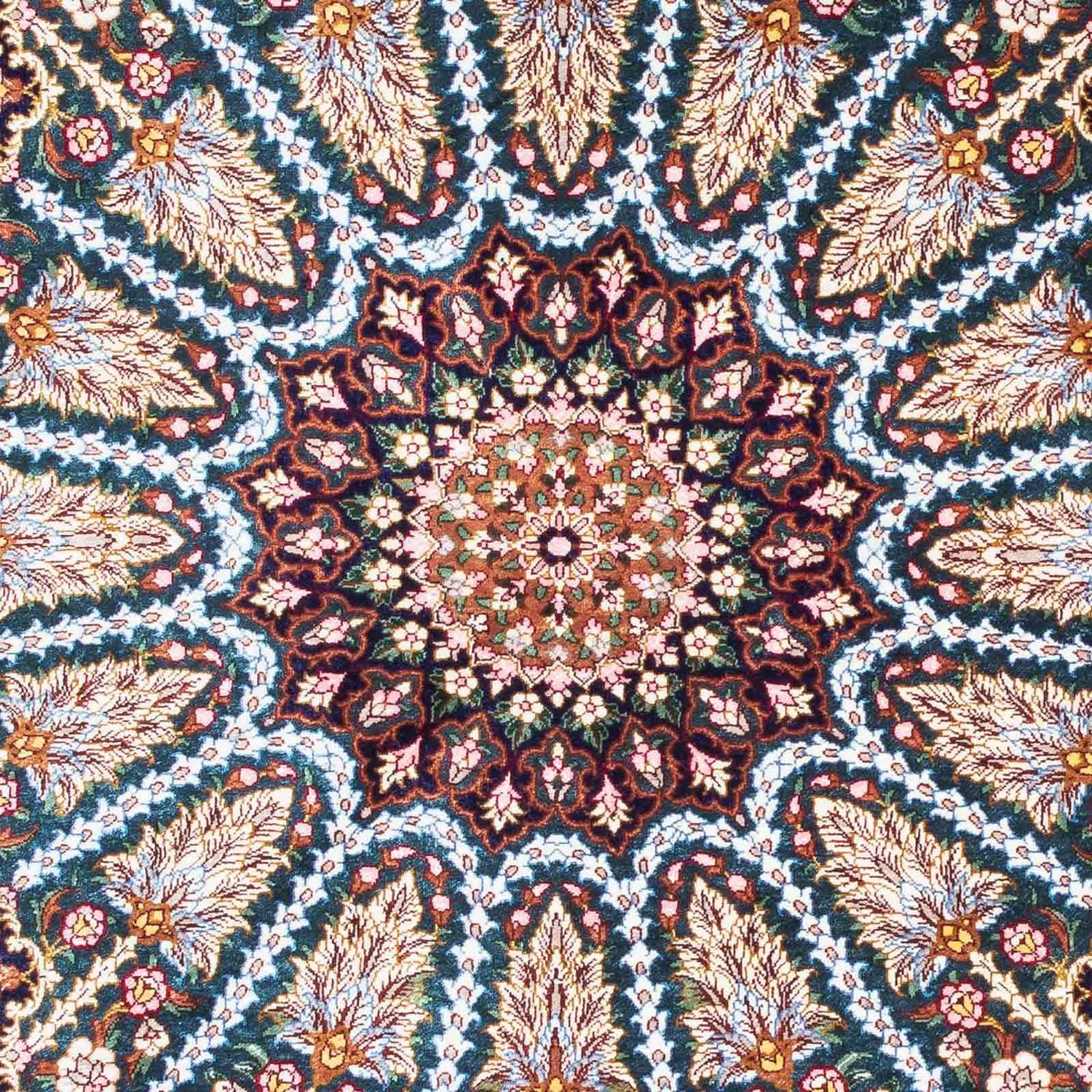 Alfombra persa - Ghom - 121 x 81 cm - azul oscuro