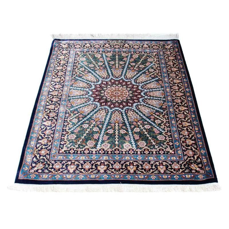 Alfombra persa - Ghom - 121 x 81 cm - azul oscuro