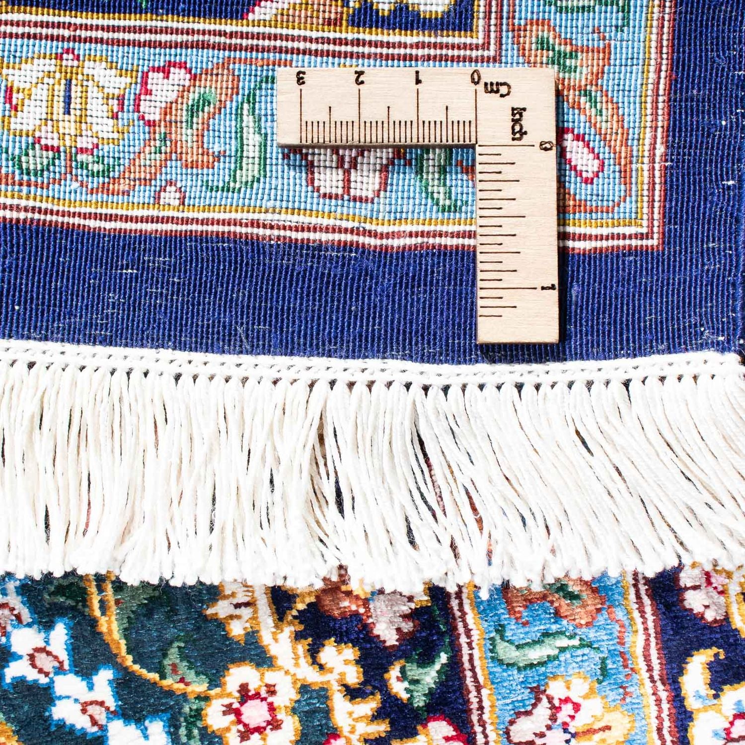 Alfombra persa - Ghom - 121 x 81 cm - azul oscuro