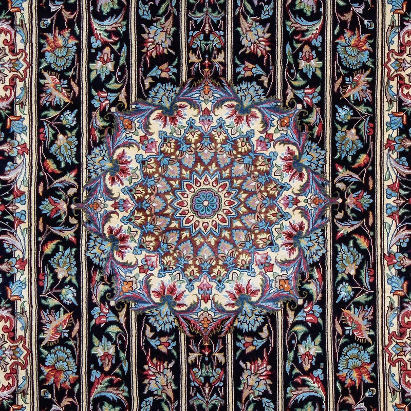 Alfombra persa - Ghom - 98 x 61 cm - azul oscuro