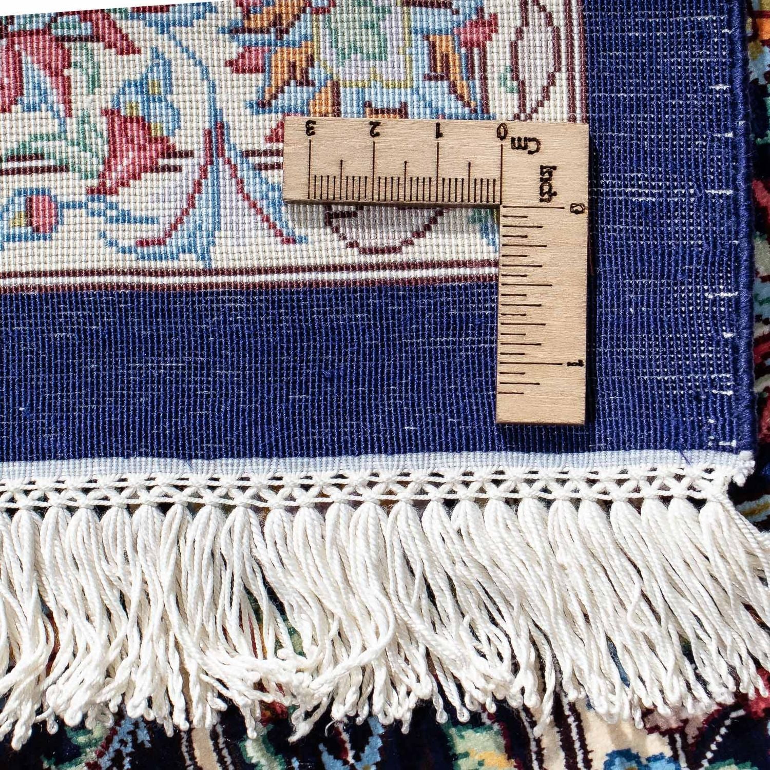 Alfombra persa - Ghom - 98 x 61 cm - azul oscuro