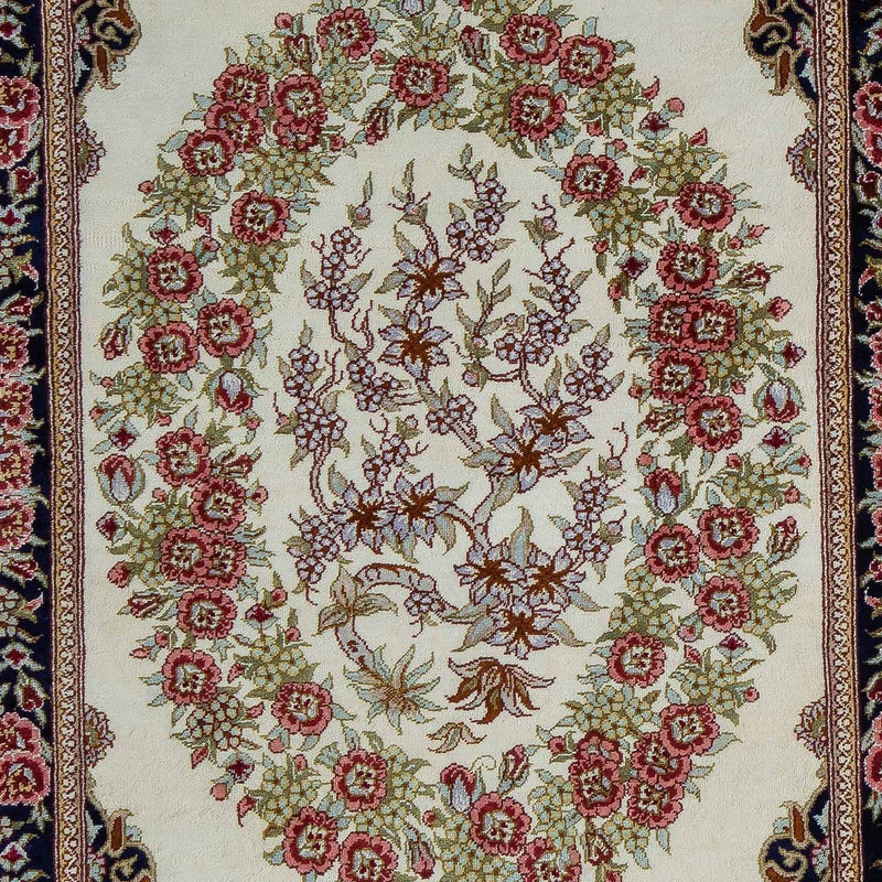 Alfombra persa - Ghom - 91 x 59 cm - beige