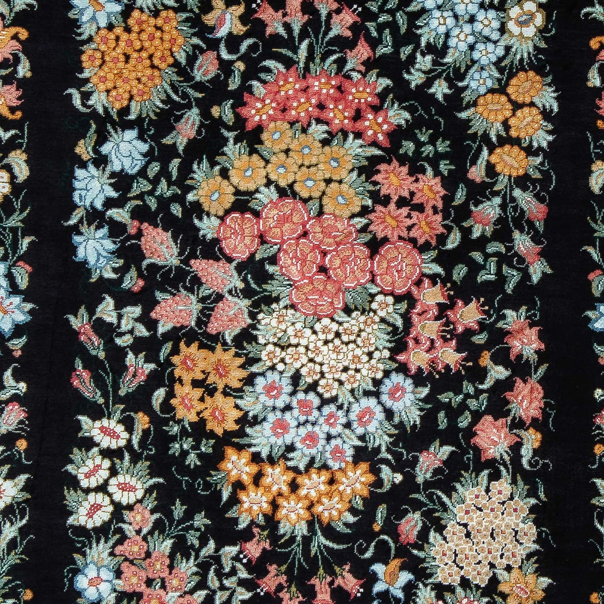 Alfombra persa - Ghom - 89 x 60 cm - azul oscuro