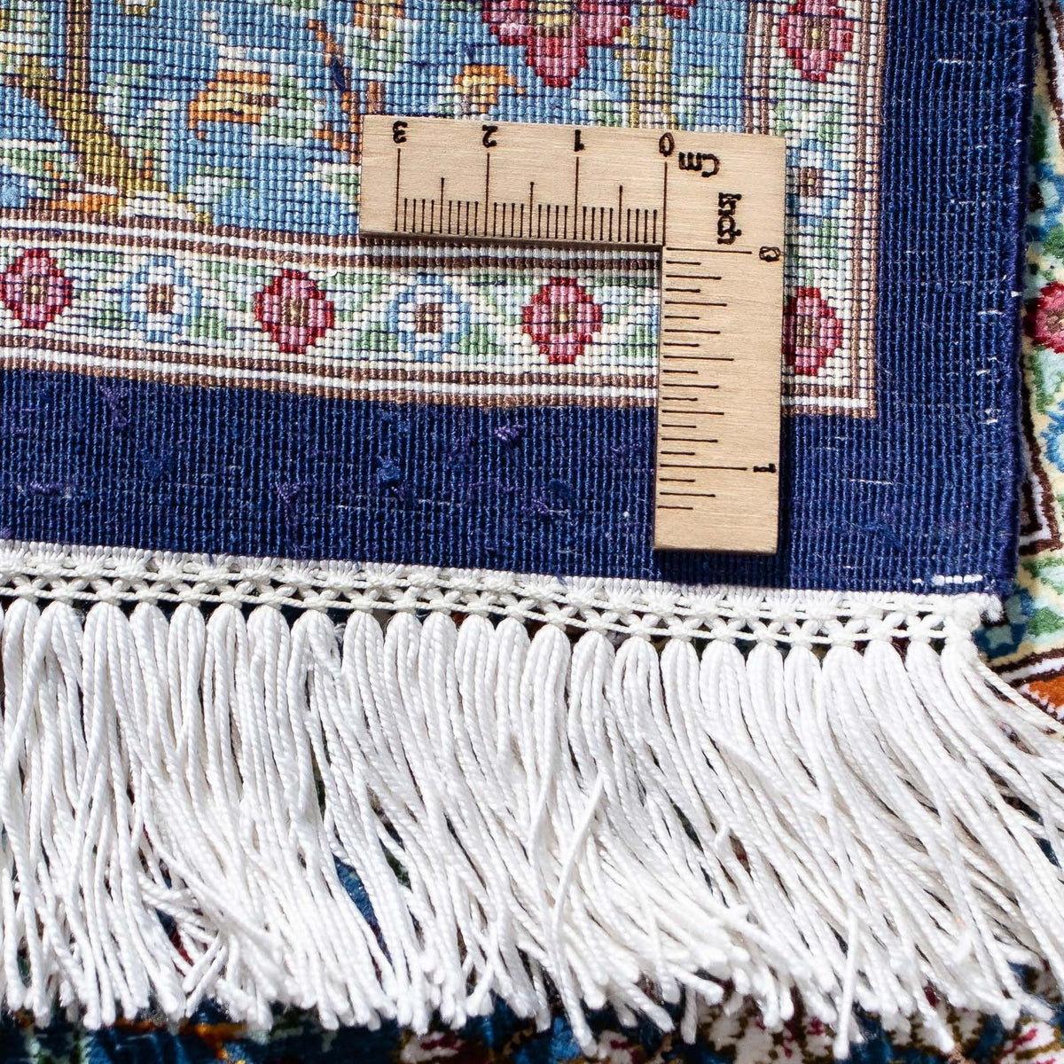 Alfombra persa - Ghom - 96 x 57 cm - azul oscuro