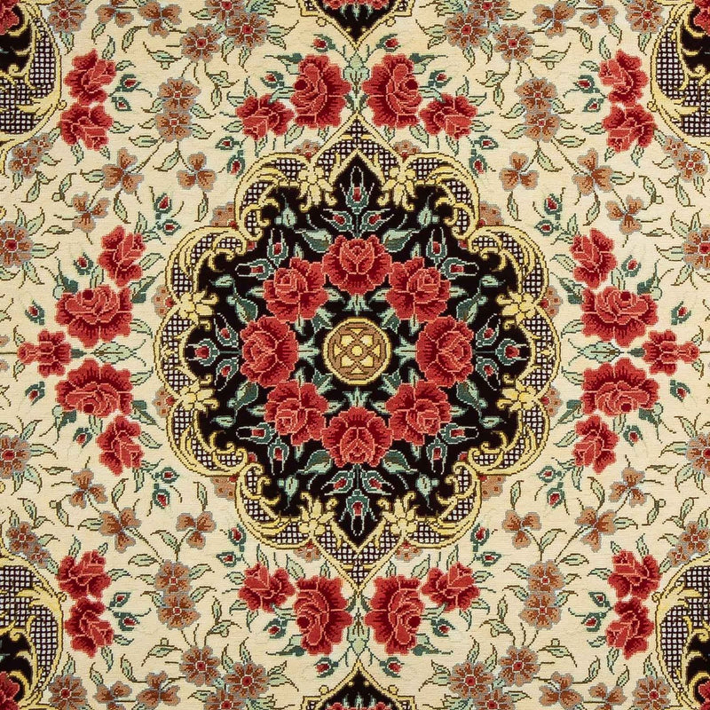 Alfombra persa - Ghom - 93 x 60 cm - beige